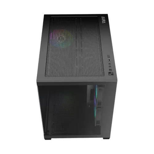 CASE GAMDIAS AURA GC10M V2 ARGB BLACK – MICRO TOWER | 3 FAN ARGB | GPU 400MM